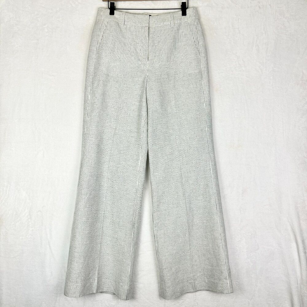 J Crew Collection Carolina Flare Pant Italian Linen Blend Size 6 Lurex Metallic